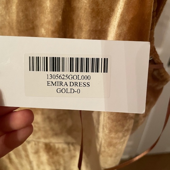 Reformation 
Emira Dress Gold Silk Blend Dress NWT - Picture 6 of 10